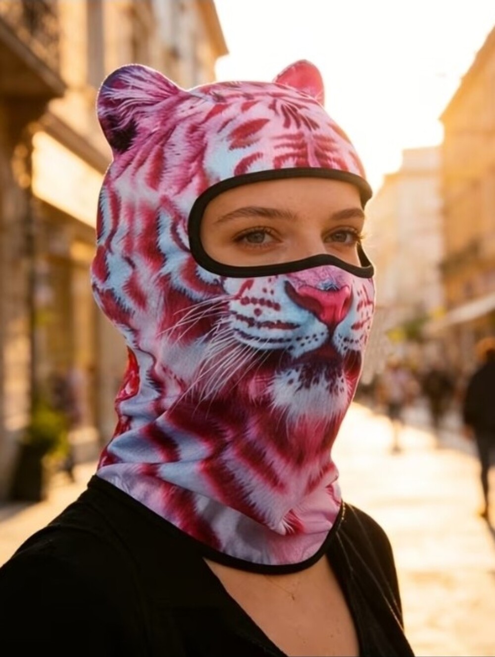 Pink Tiger Face Balaclava Hood / Mask NWT!